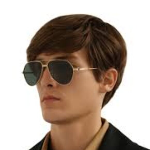 Cartier Green Mirror Pilot Men's Sunglasses - Picture 4 of 5